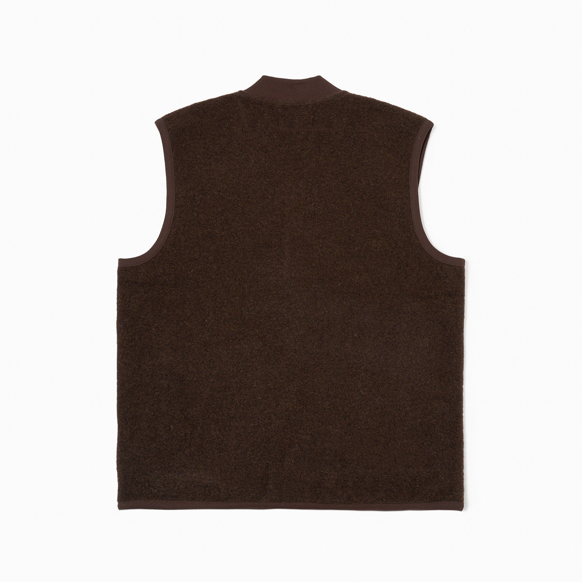 Zip Waistcoat - Brown Wool Fleece