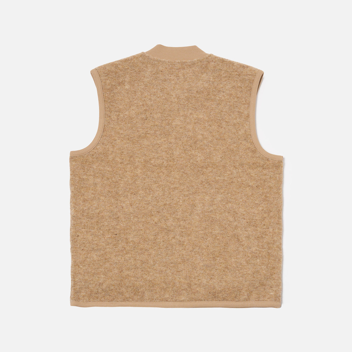 Zip Waistcoat - Fawn Wool Fleece