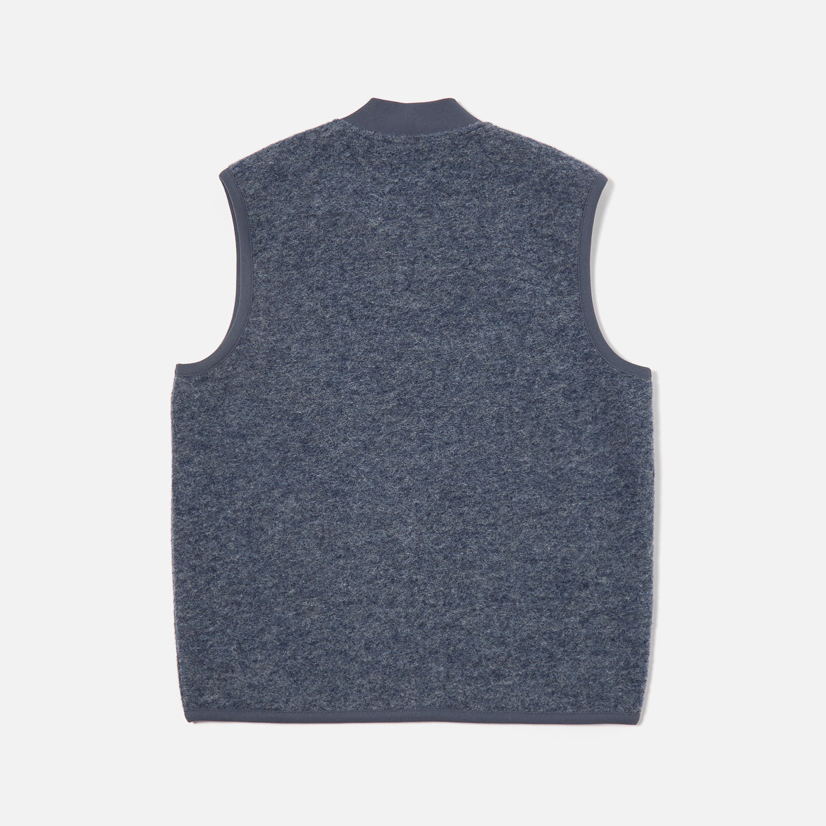 Zip Waistcoat - Slate Blue Wool Fleece