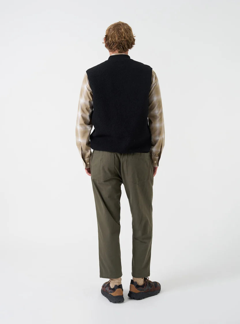 Zip Waistcoat - Black Wool Fleece