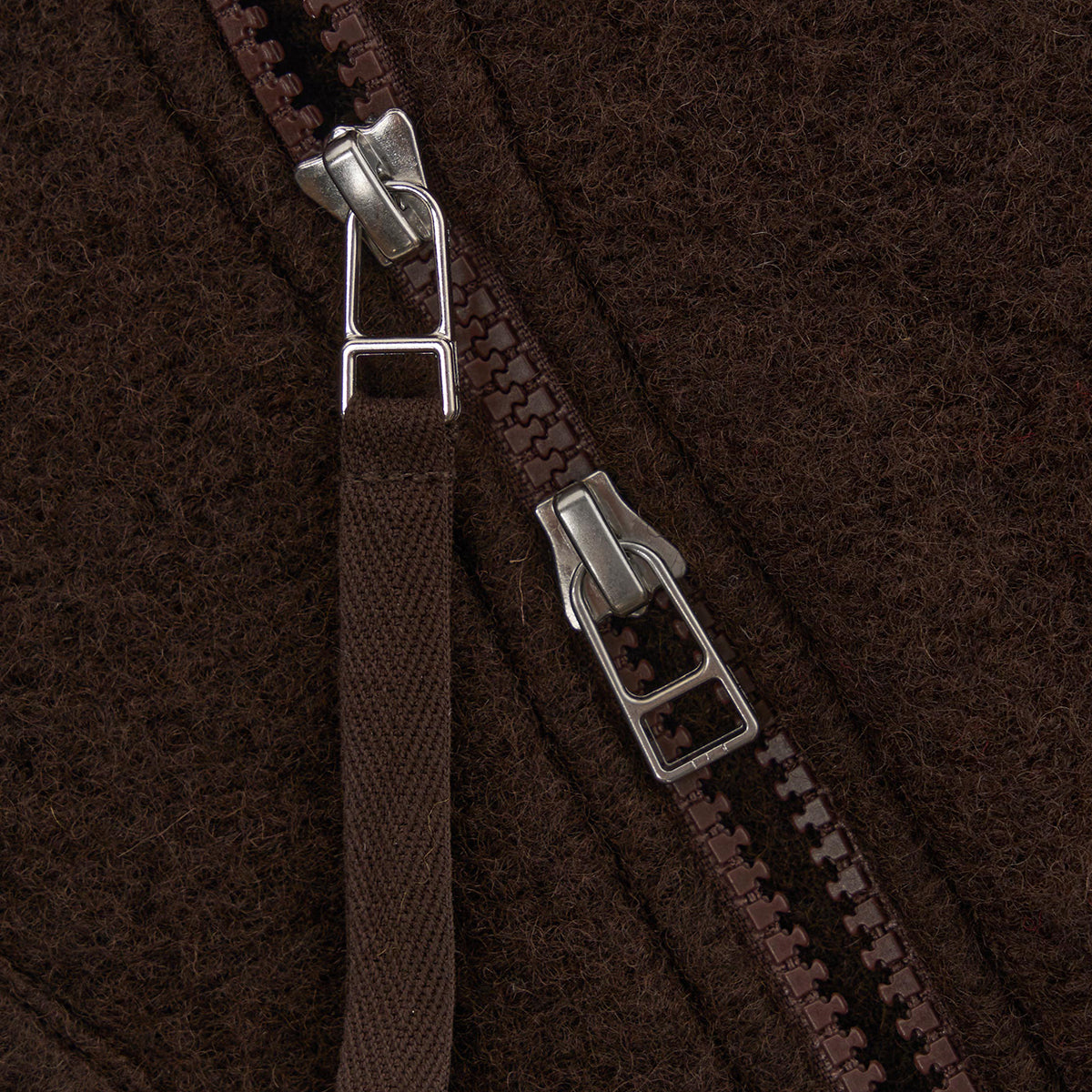 Zip Waistcoat - Brown Wool Fleece