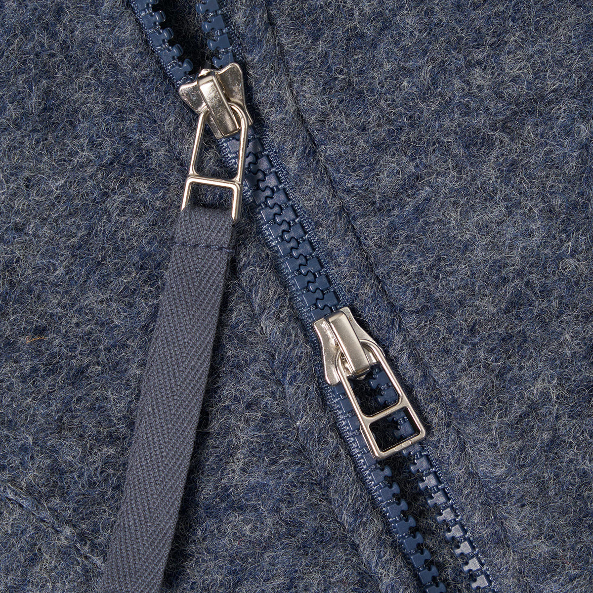 Zip Waistcoat - Slate Blue Wool Fleece