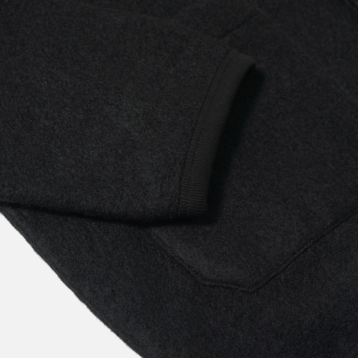 Cardigan - Black Wool Fleece