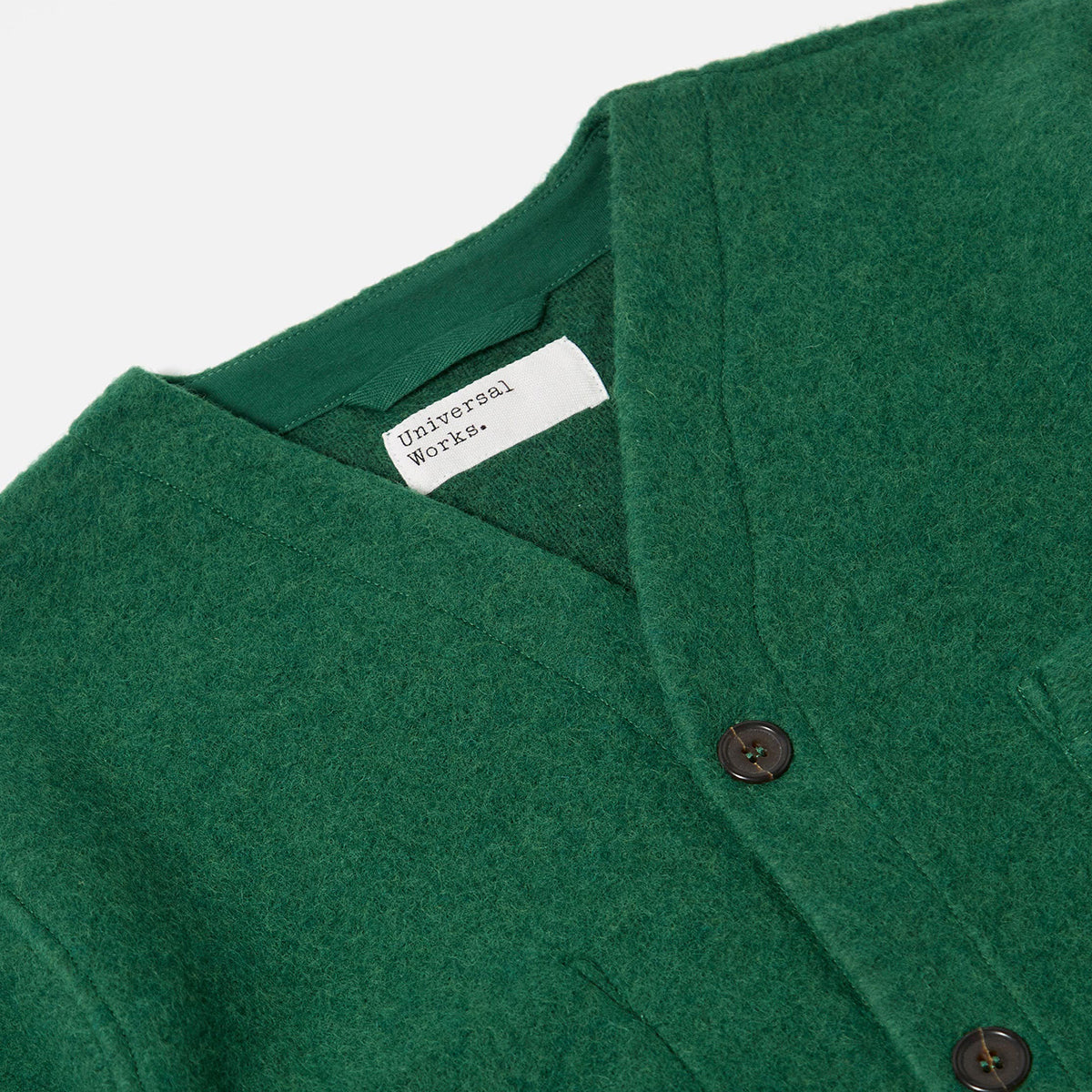 Cardigan - Green Wool Fleece