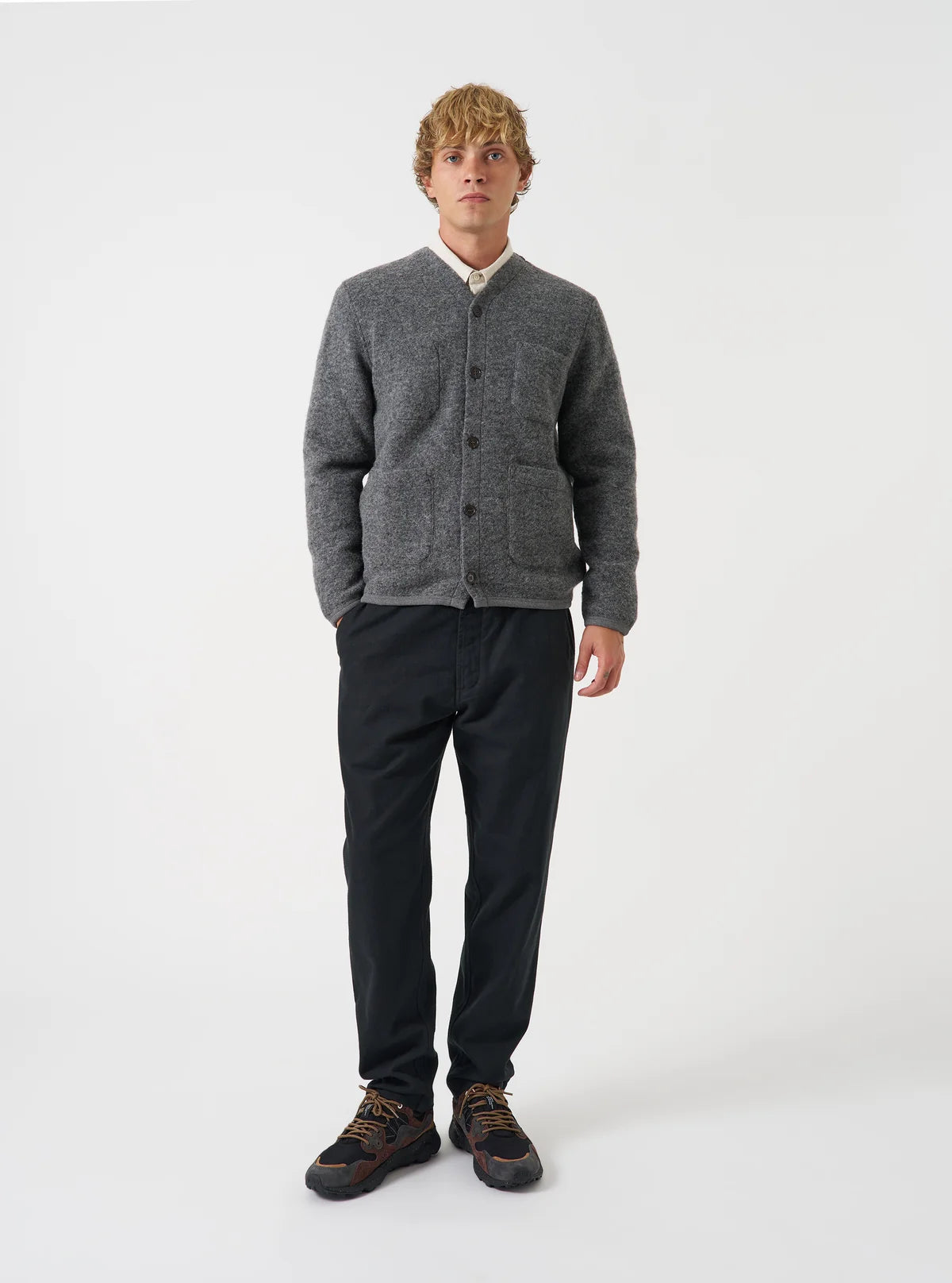 Cardigan - Grey Marl Wool Fleece