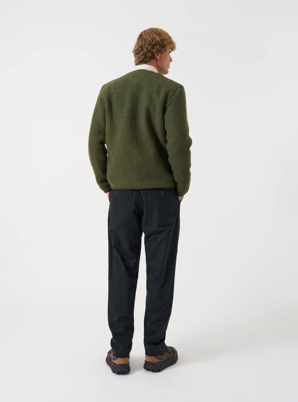 Cardigan - Olive Wool Fleece