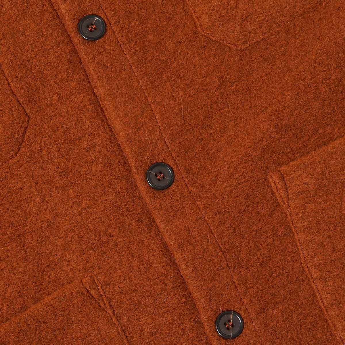 Cardigan - Rust Wool Fleece