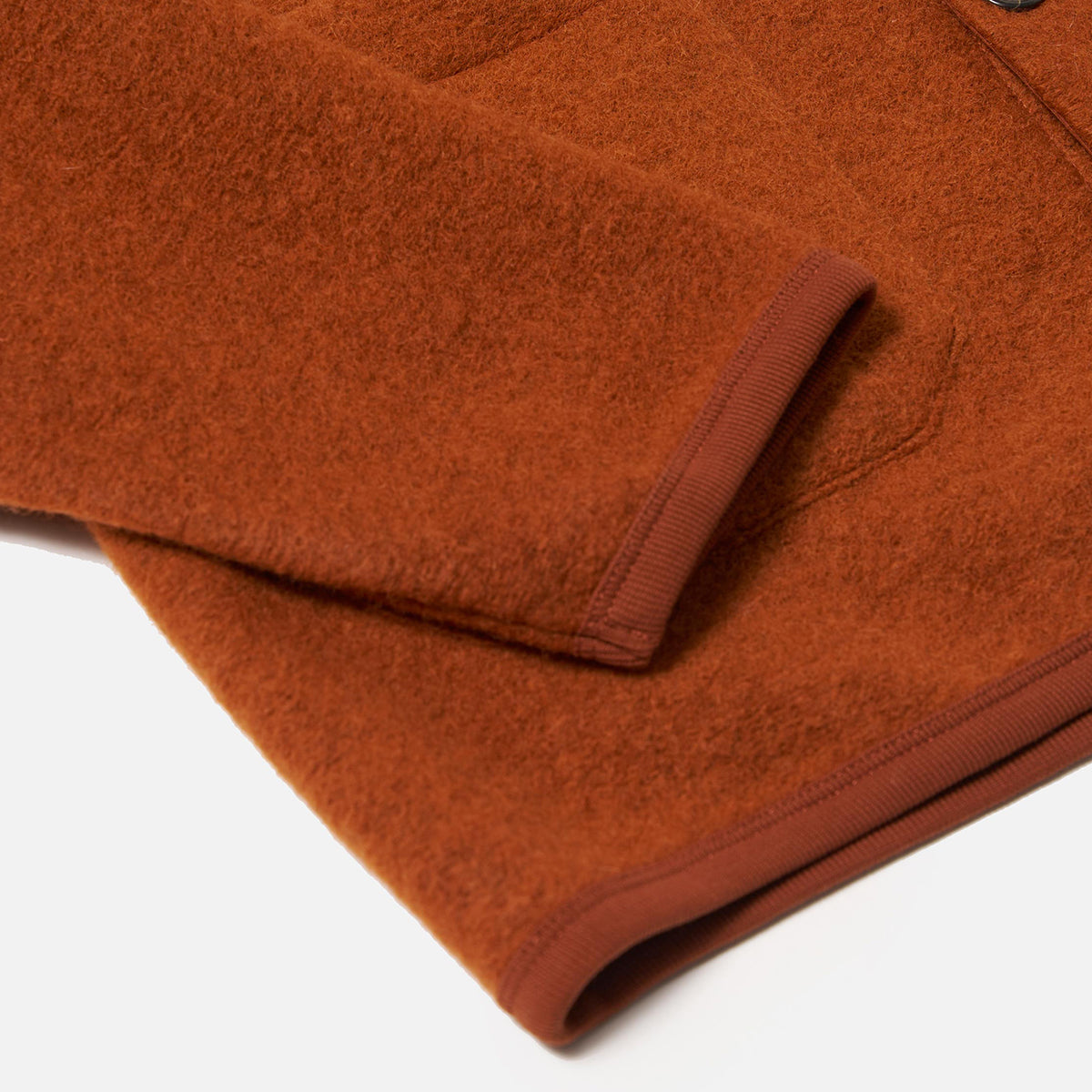 Cardigan - Rust Wool Fleece