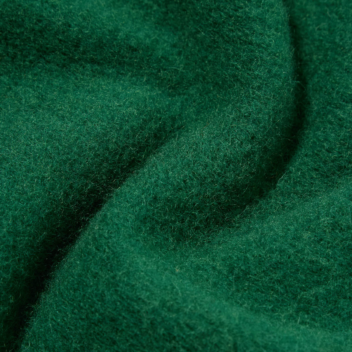 Zip Bomber Jacket - Green Wool Fleece