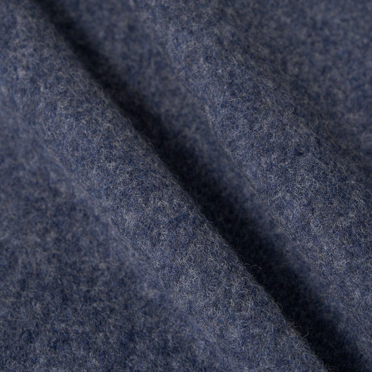 Zip Bomber Jacket - Slate Blue Wool Fleece