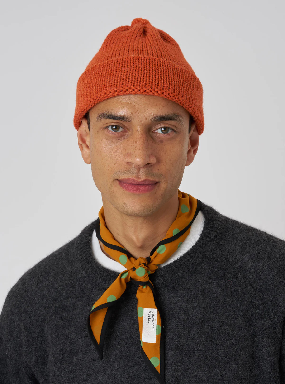 Dot Print Rayon Scout Scarf - Mustard