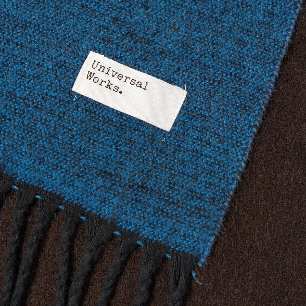 Double-Sided Scarf - Lt Blue/Brown
