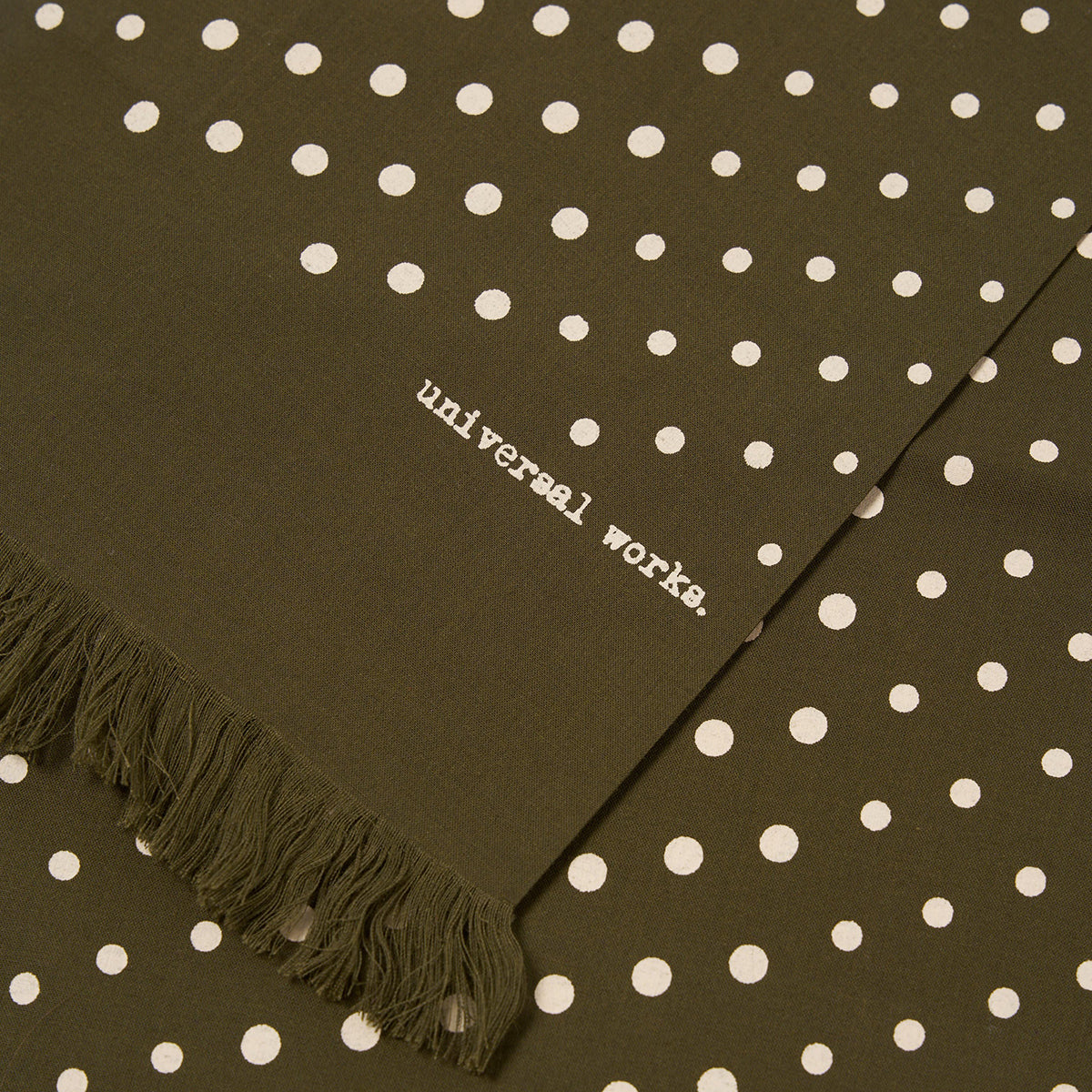 Short Scarf - Olive Dot Print