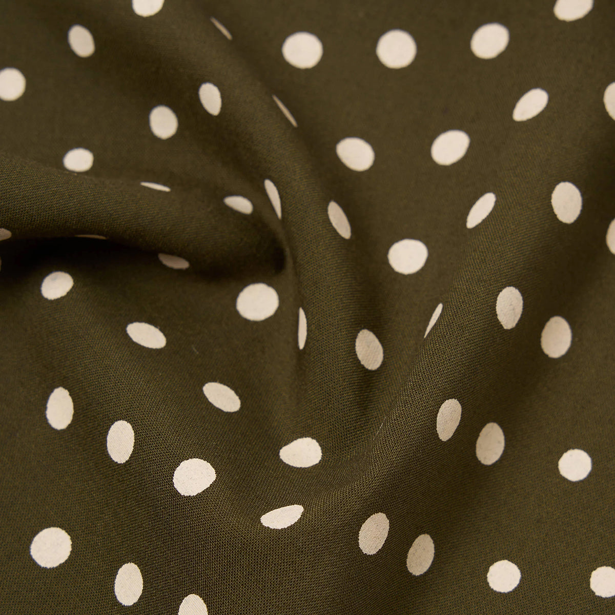 Short Scarf - Olive Dot Print