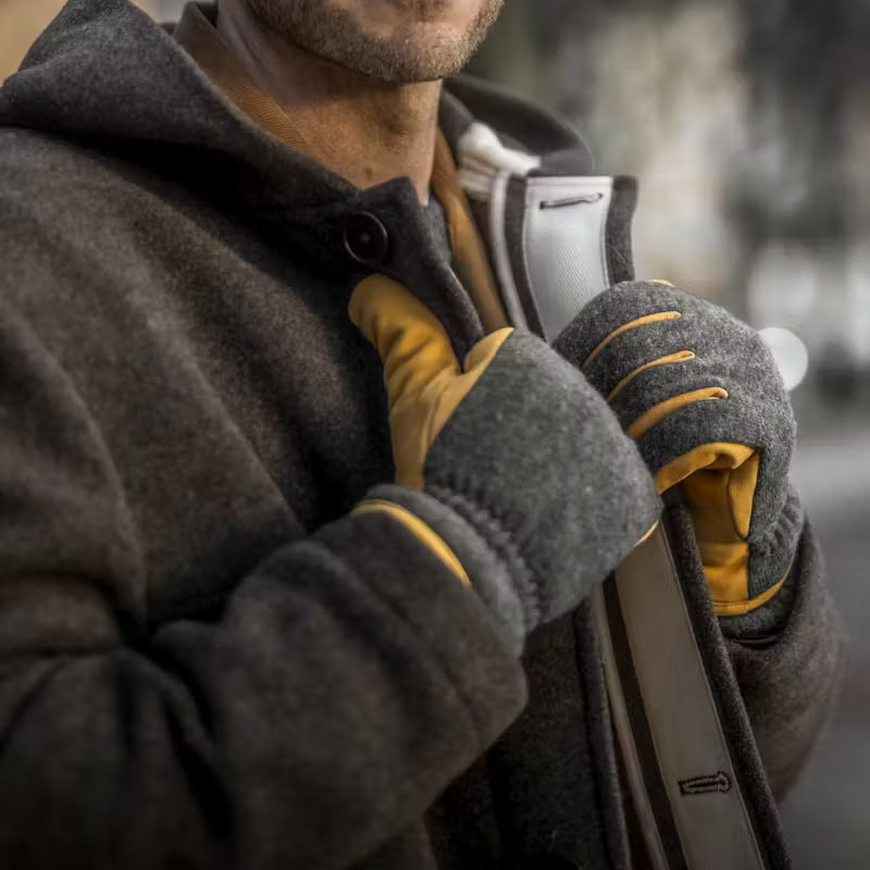 Noah Nubuck Gloves - Charcoal/Tan