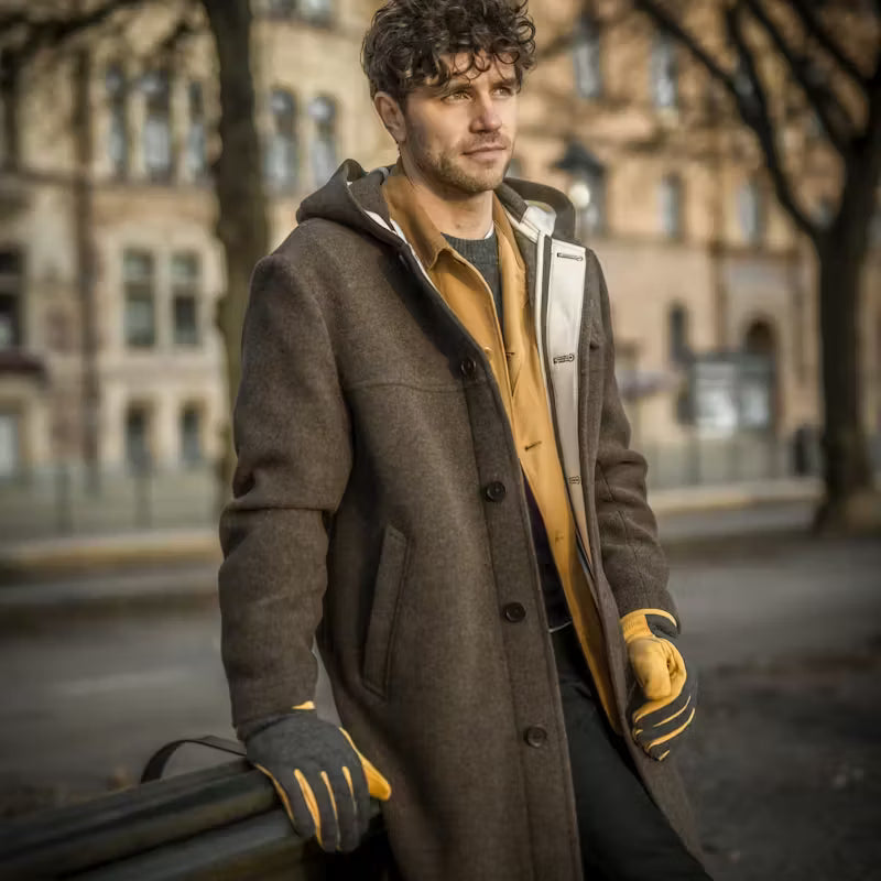 Noah Nubuck Gloves - Charcoal/Tan