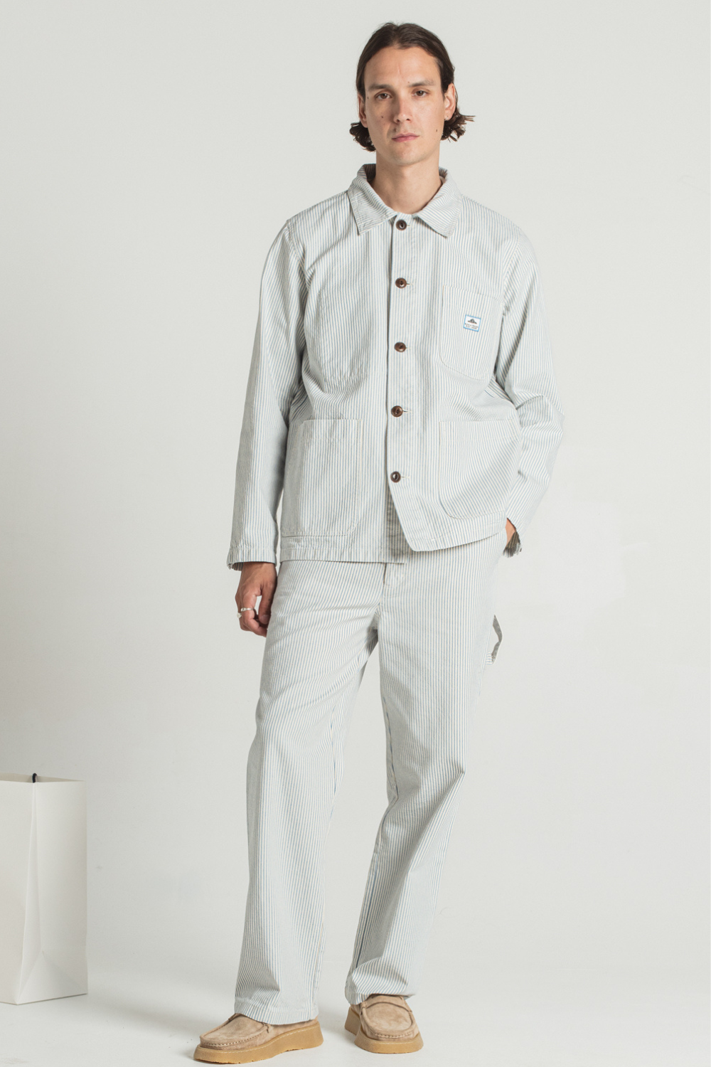Pimy Osk Carpenter Trousers - Blue Stripe