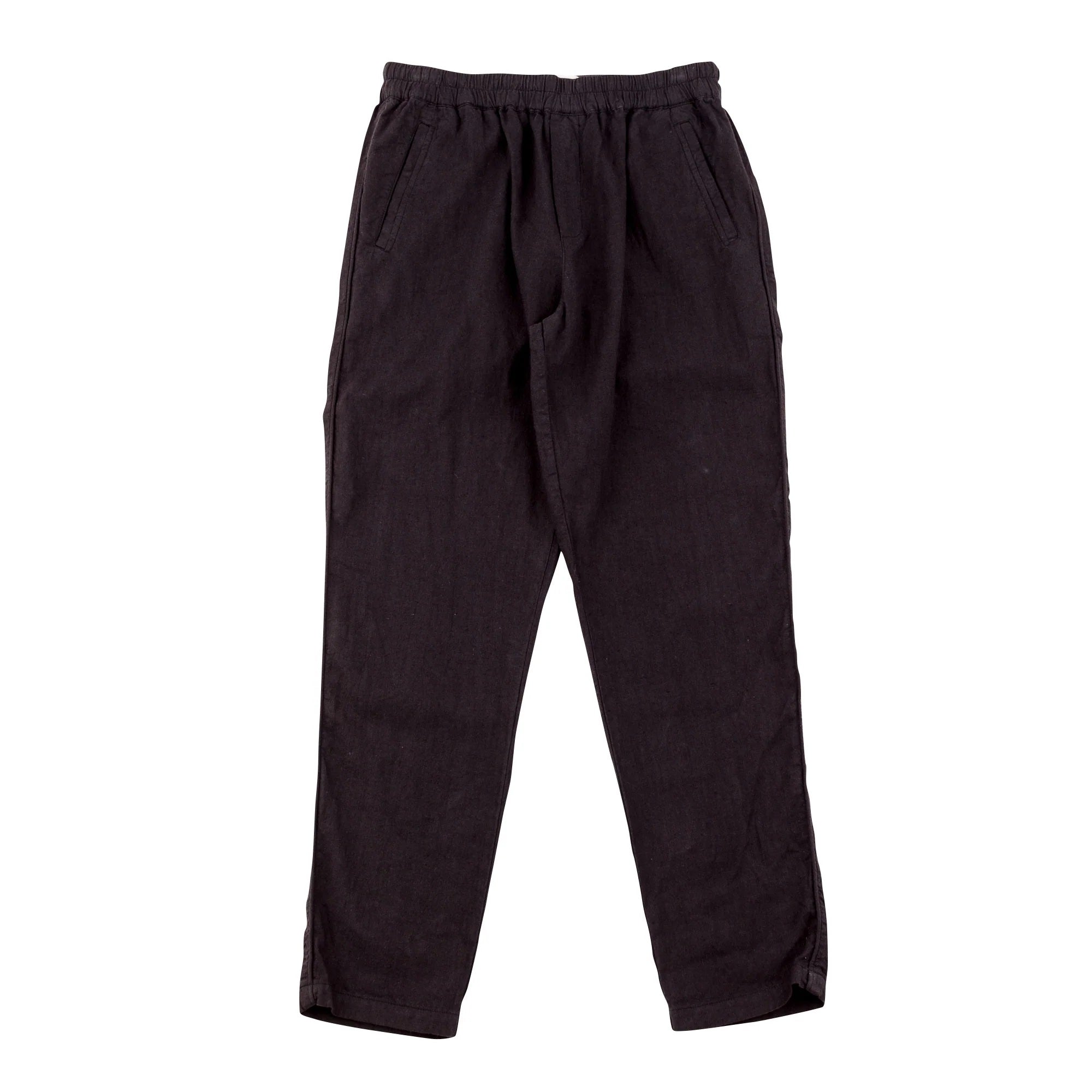 Cotton Linen Trousers - Soft Black