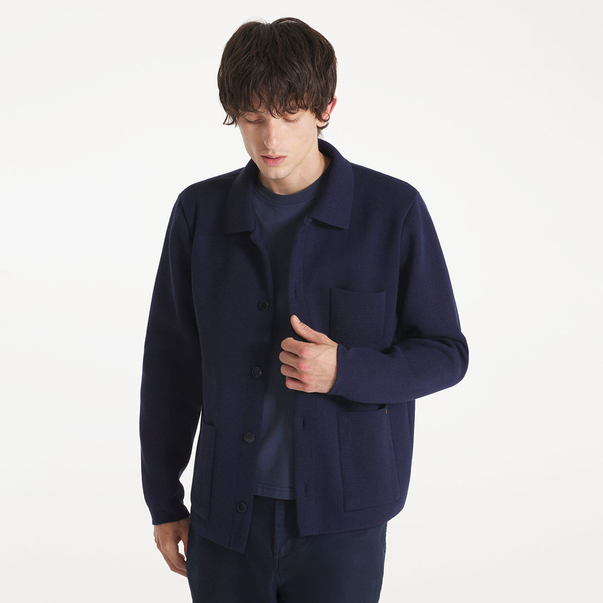 Guino Heavyweight Work Cardigan - Navy