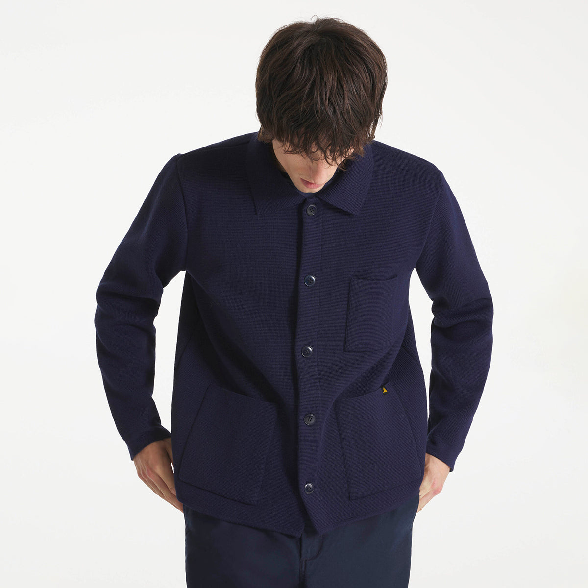 Guino Heavyweight Work Cardigan - Navy