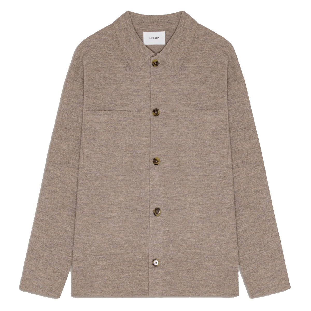 Jonas Buttoned Overshirt - Khaki Beige