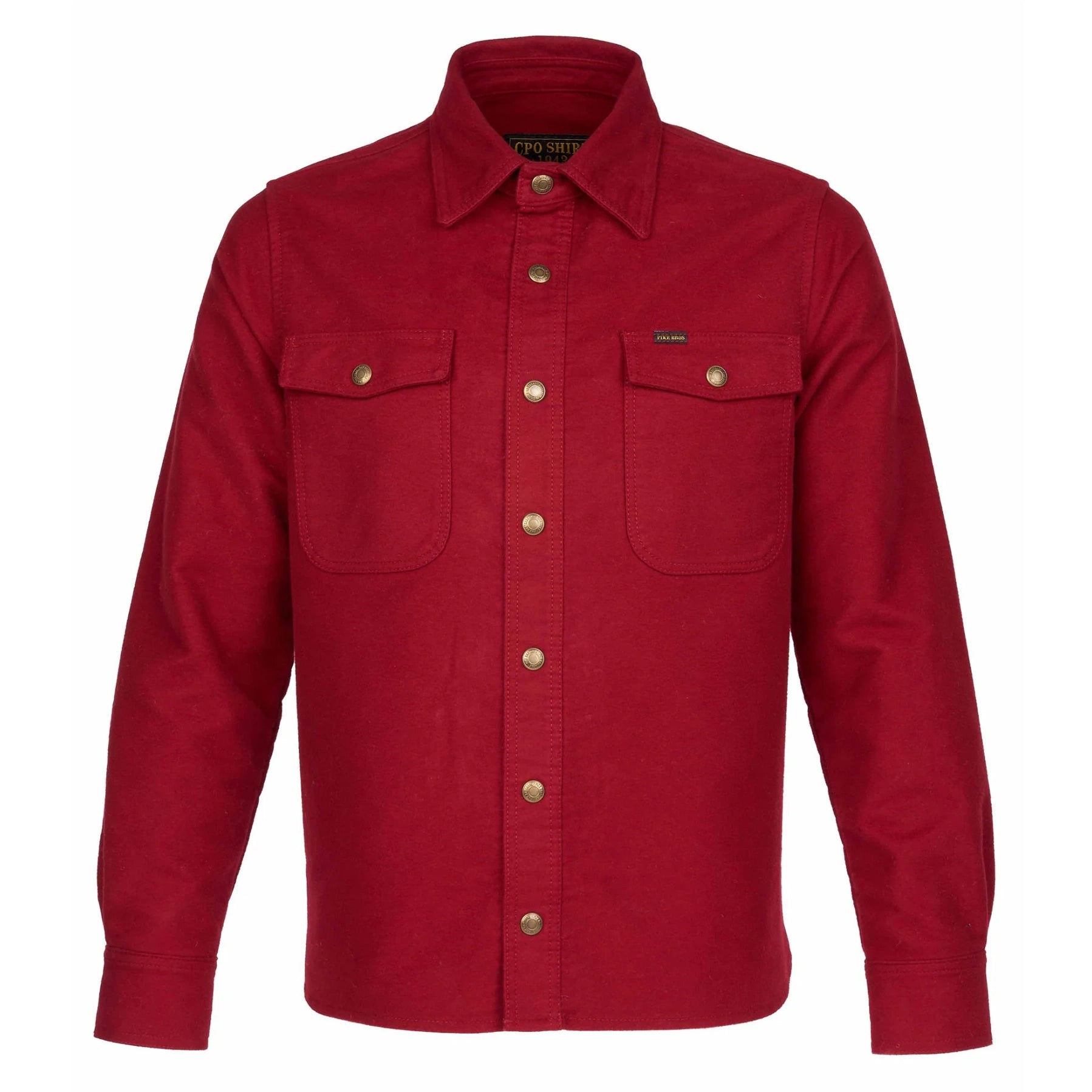 Buy online Pike Brothers 1943 CPO Shirt - Moleskin Dark Red