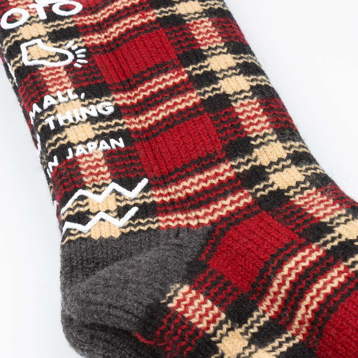 Comfy Room Socks - D.Red/Black Check