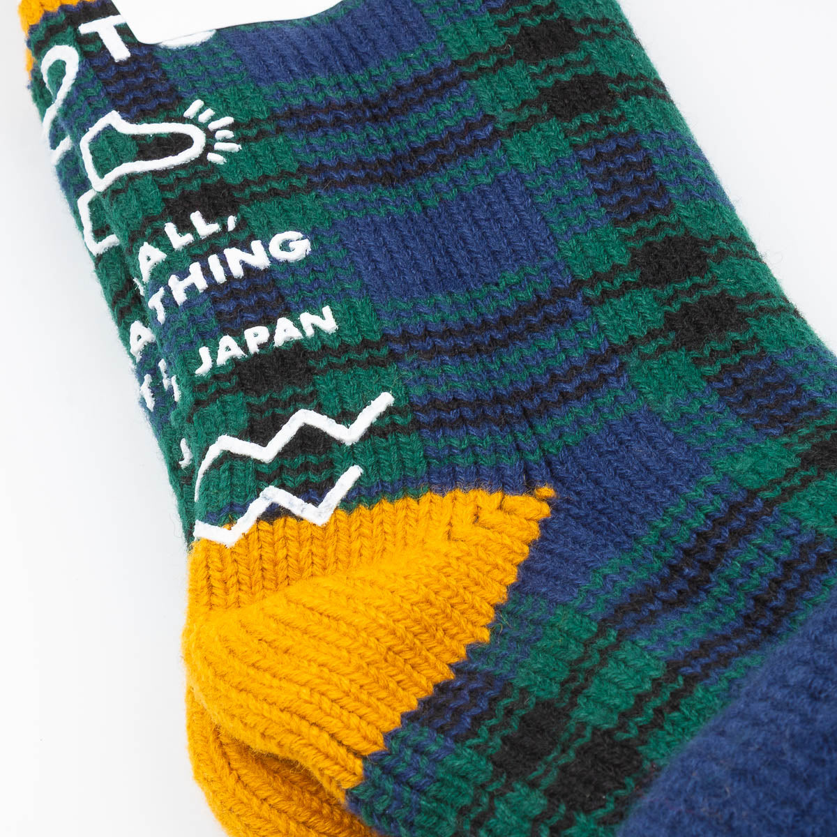 Comfy Room Socks - Navy/Green Check