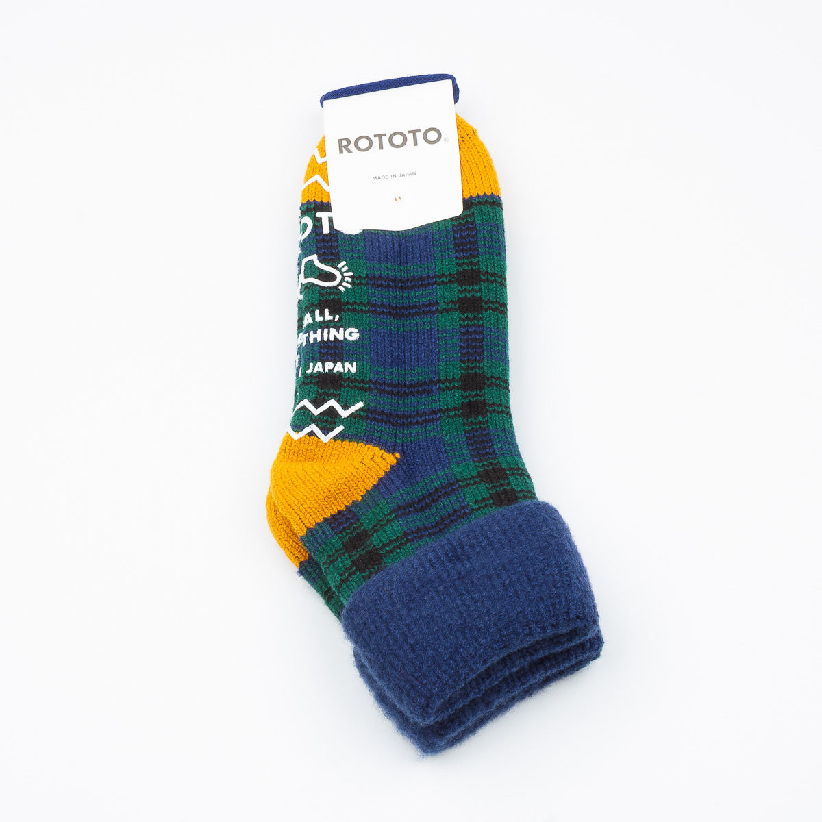 Comfy Room Socks - Navy/Green Check