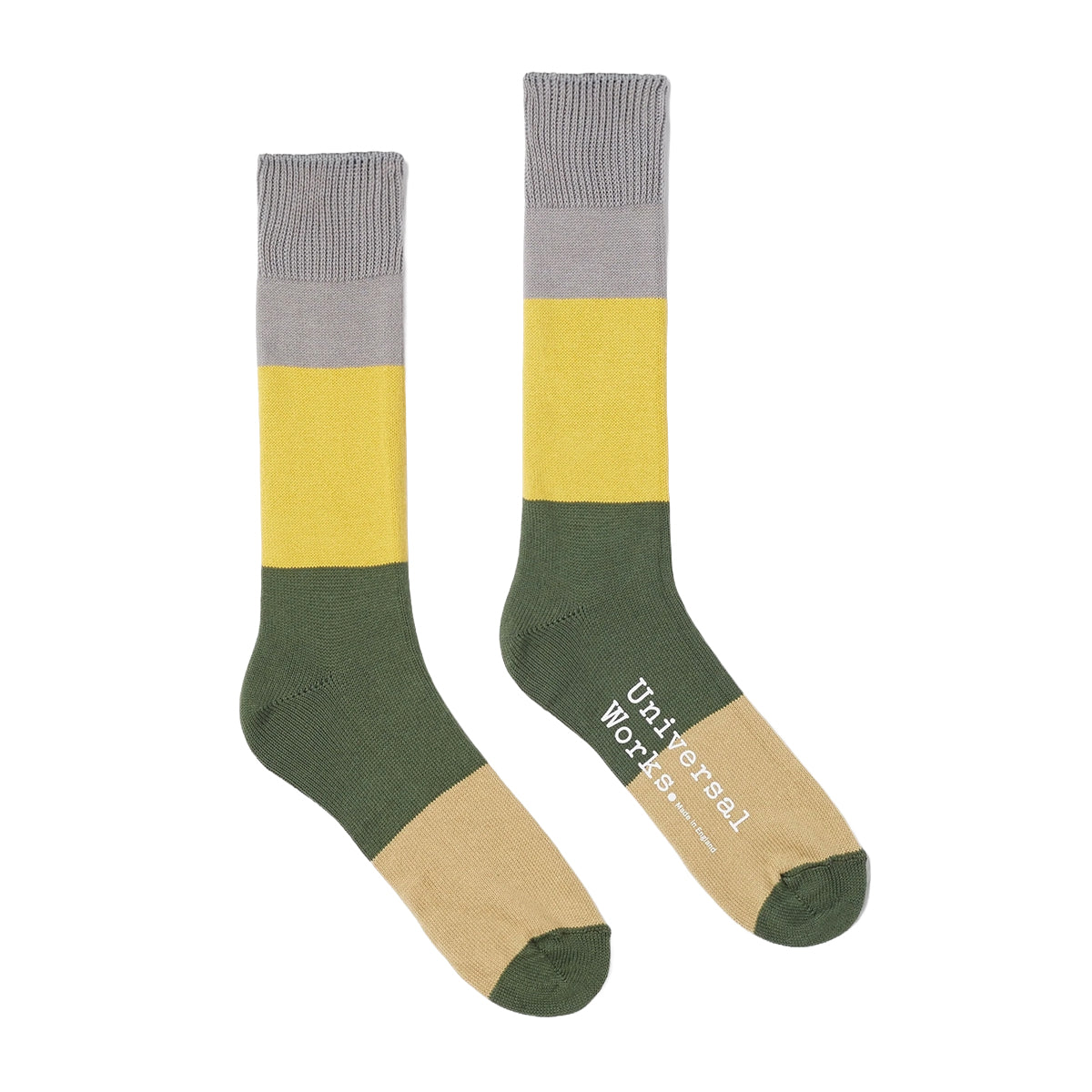 Bold Stripe Sock - Grey/Gold Cotton