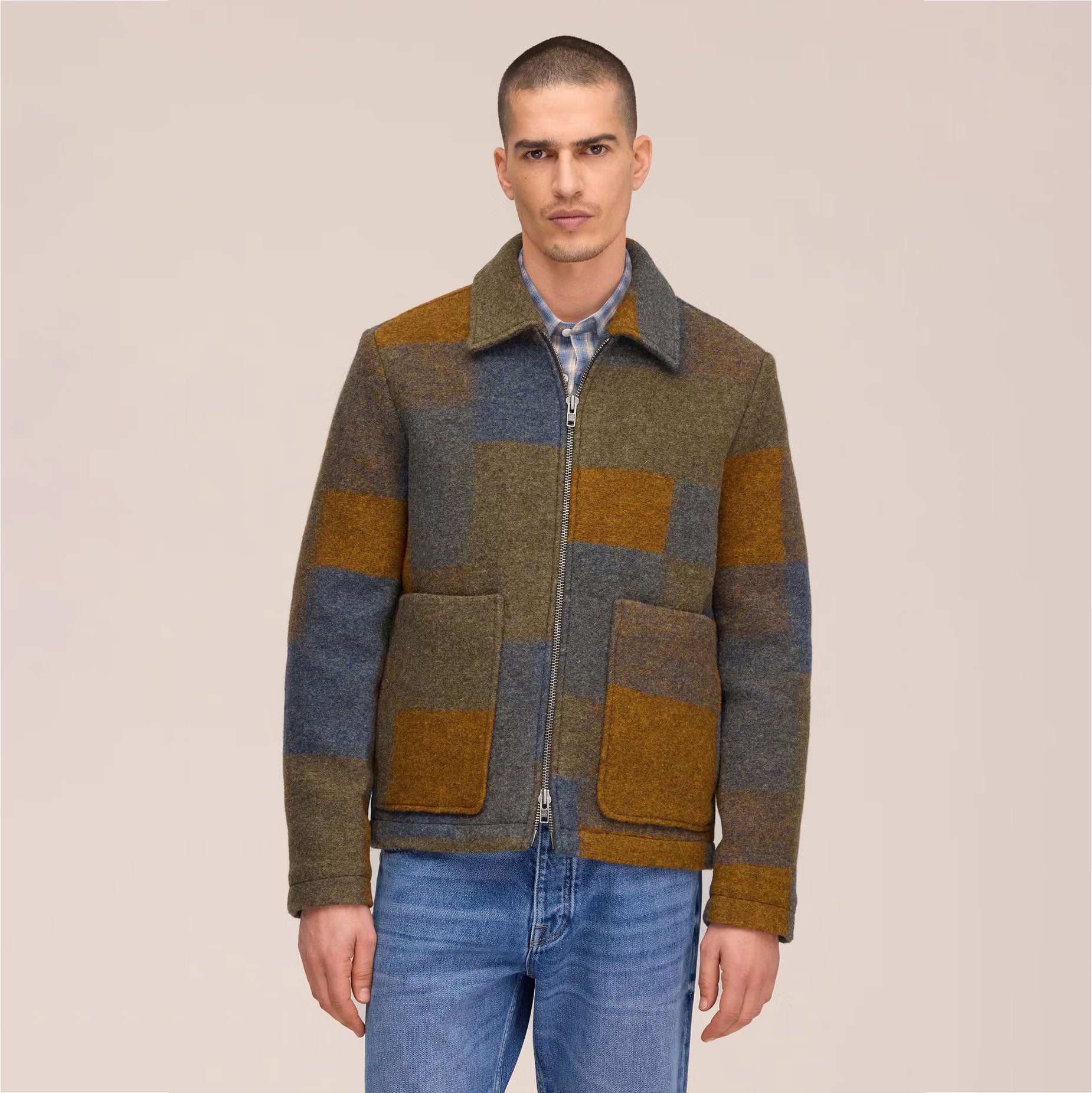 Gael Wool Jacket - Brown Check