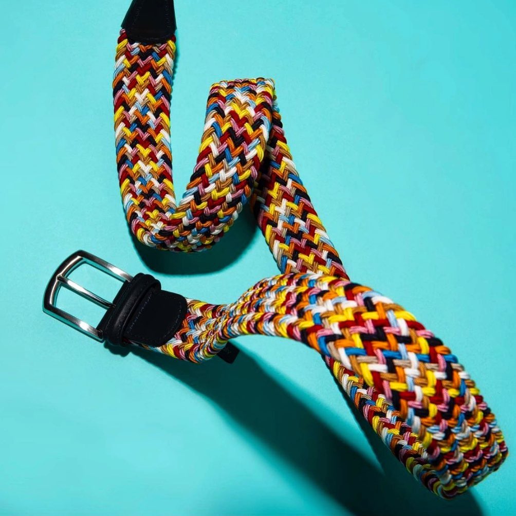 Belt - Bright Multi Woven Elasticated