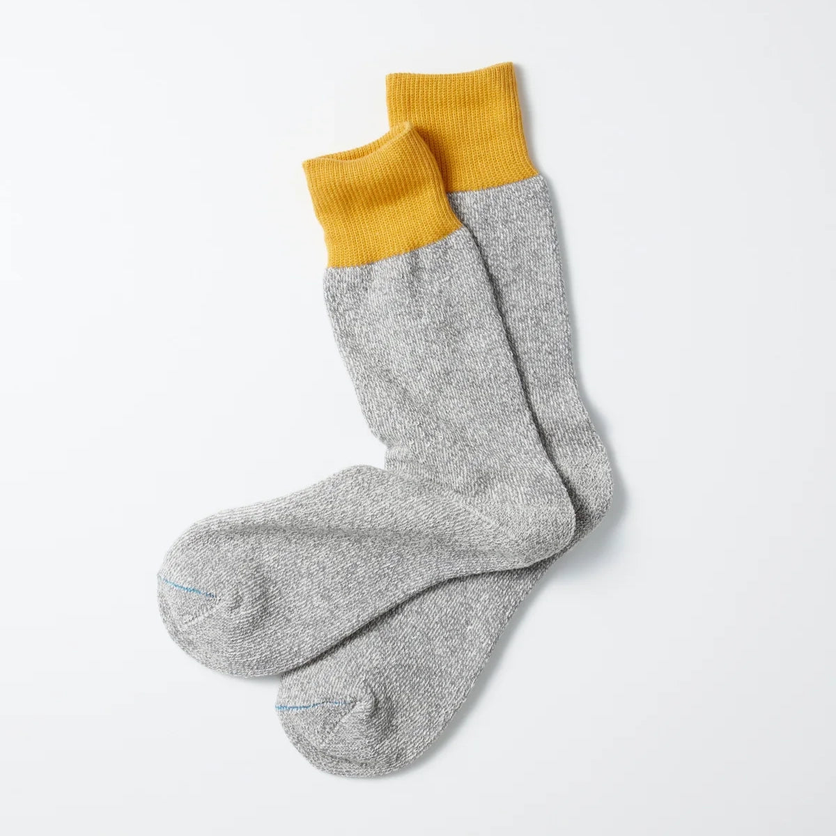 Double Face Crew Silk/Cotton Sock - D Yellow/Grey