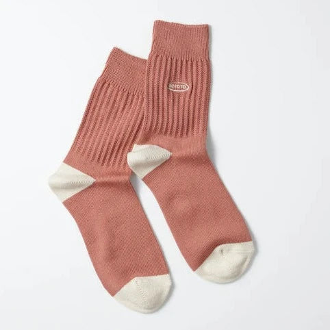 90'S Logo Crew Socks - Dark Coral