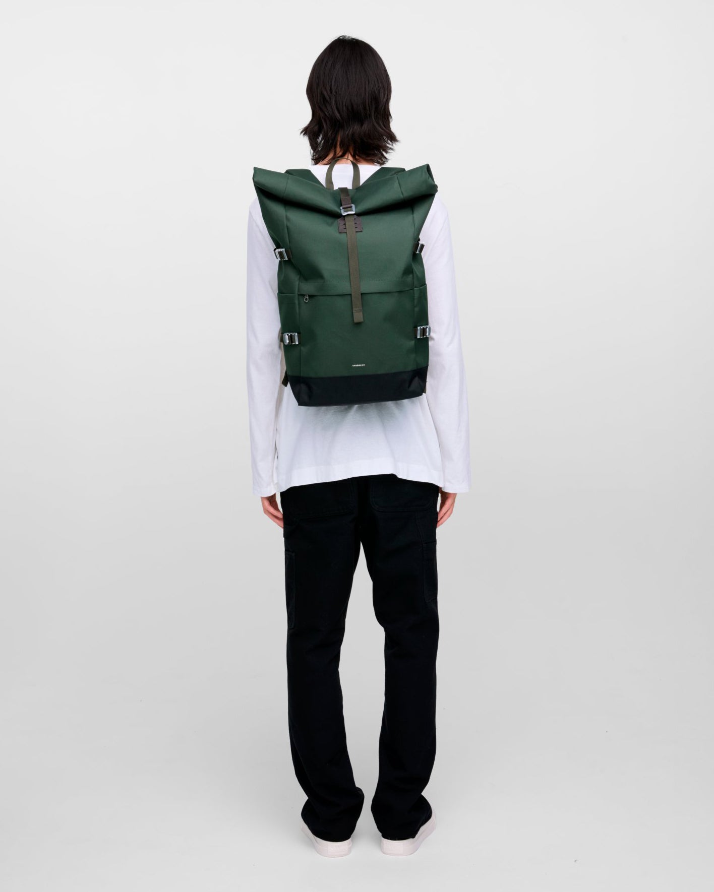 Icon 16" Rolltop Backpack - Dawn Green/Dark Brown Leather