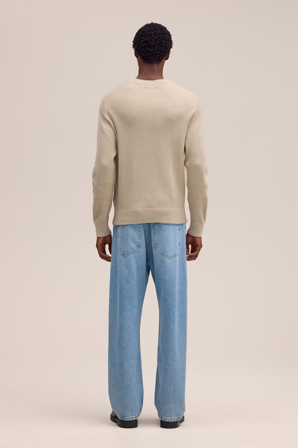 Kevin Ribbed Sweater - Khaki Beige