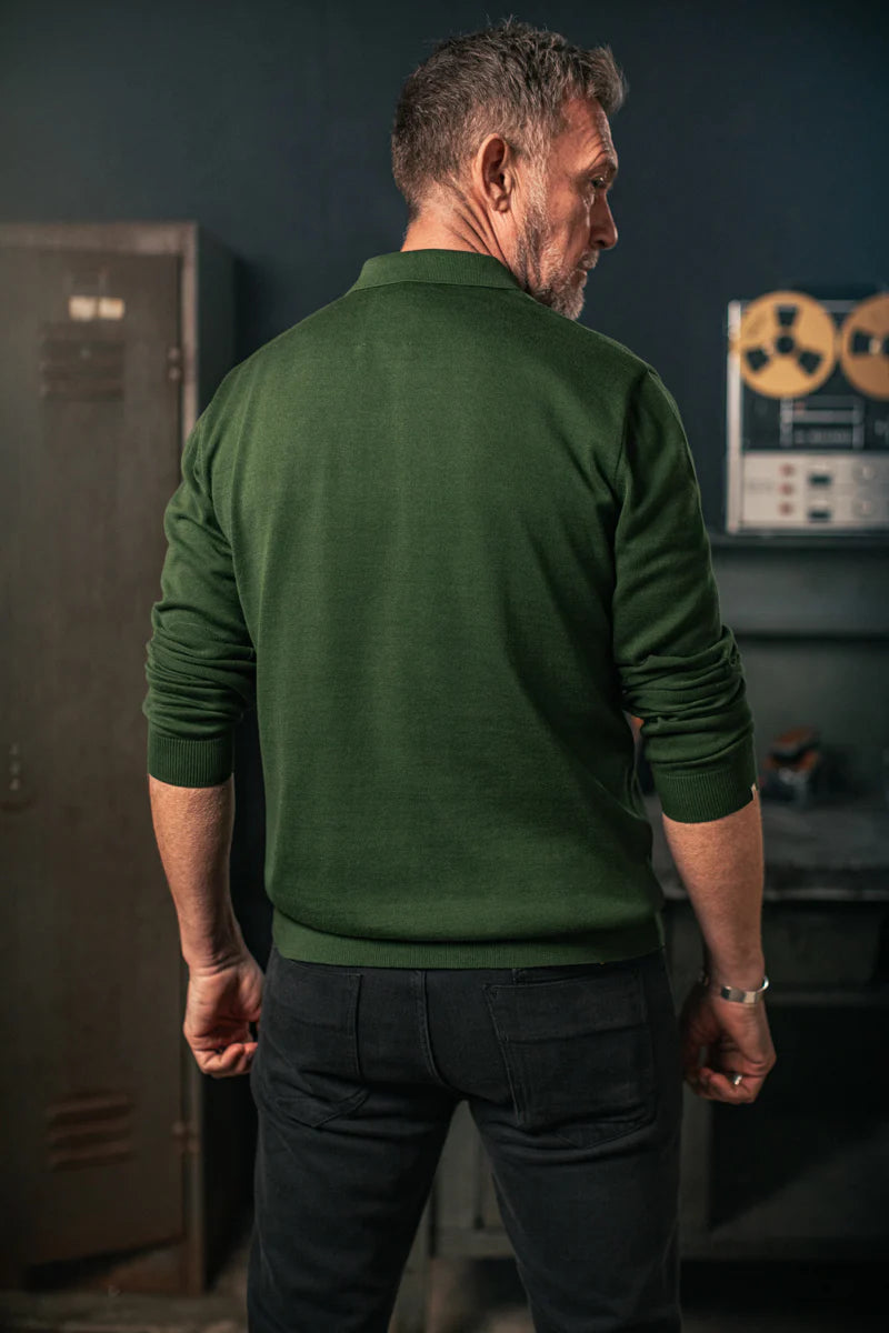Cedar Knitted Polo - Green