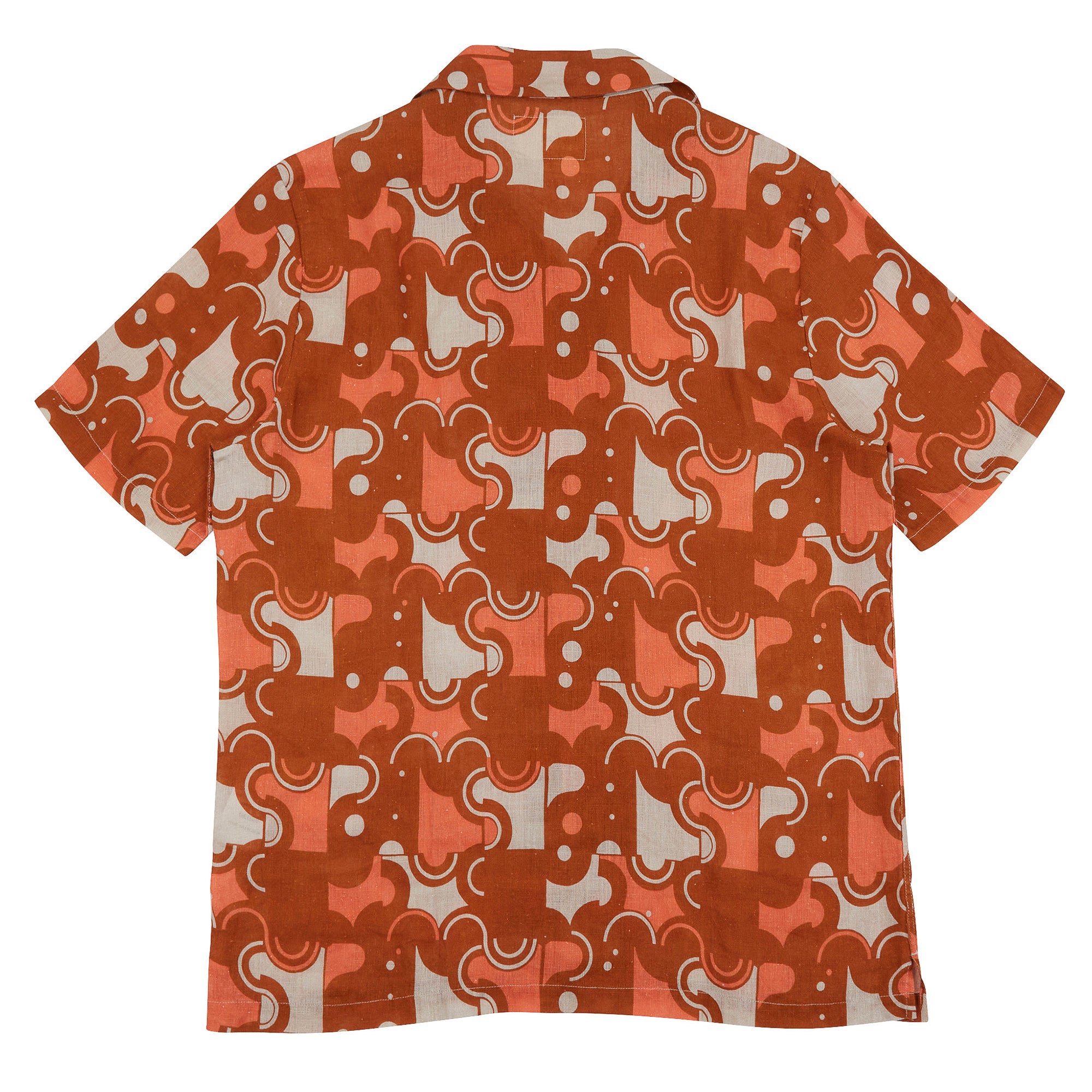Soft Collar Shirt - Coil Print Ochre