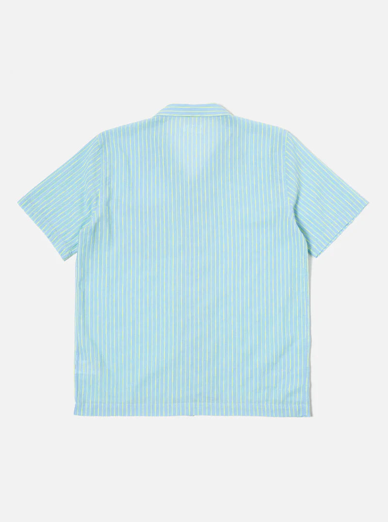 Road Shirt - Sky/Green Fluro Cotton