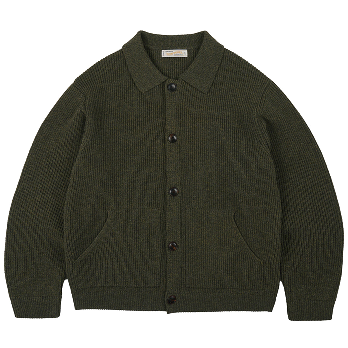 Ultra Heavyweight Collar Cardigan - Forest Green
