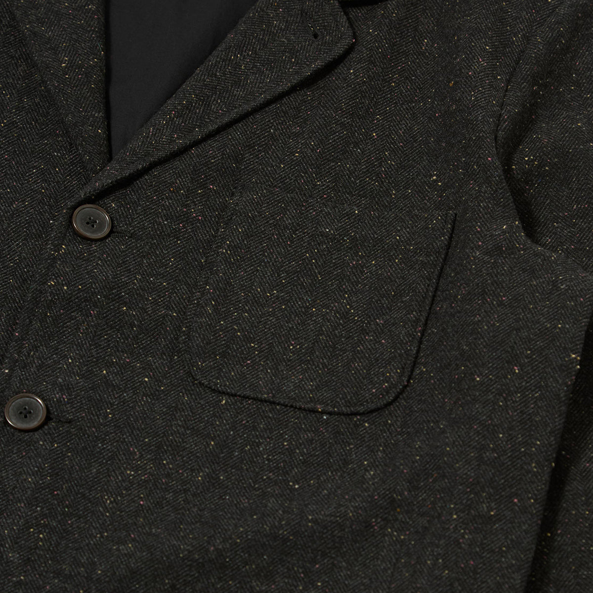 Three Button Jacket - Black Salt N Pepper Tweed