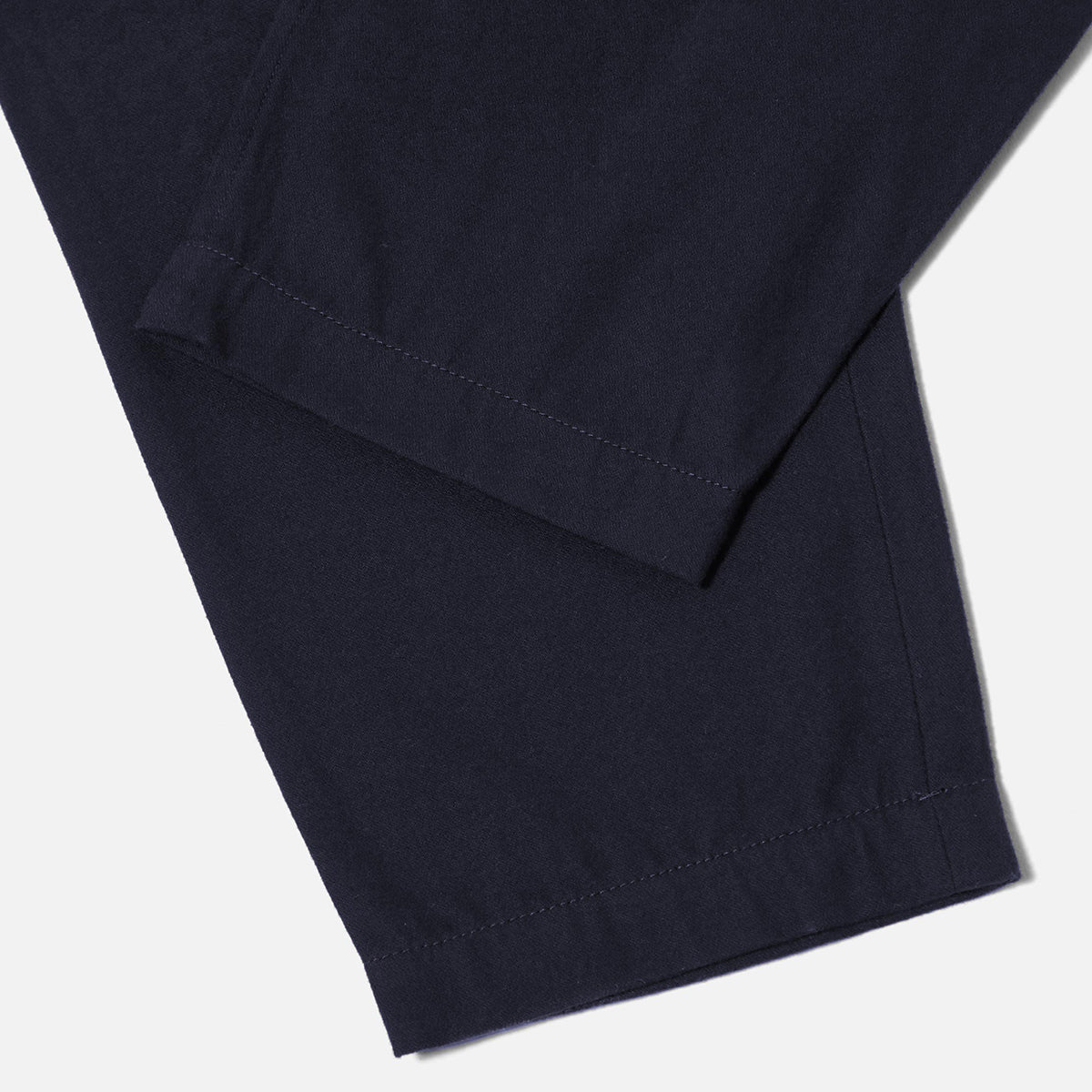 Pleated Track Pant - Navy Brushed Moleskin