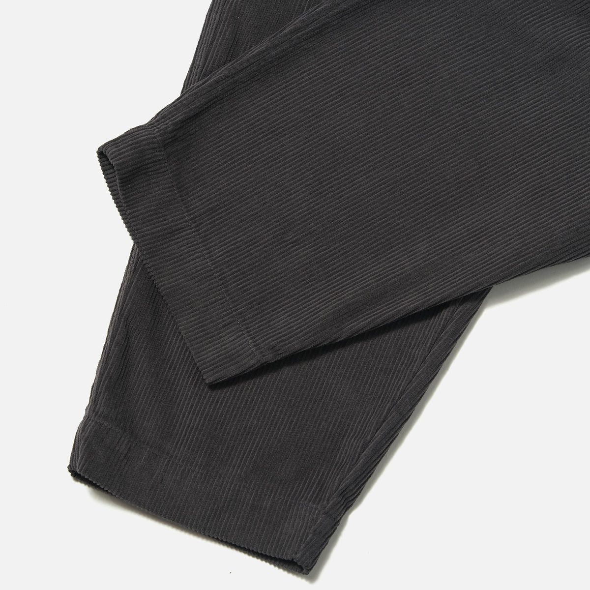 Pleated Track Pant - Charcoal Cord