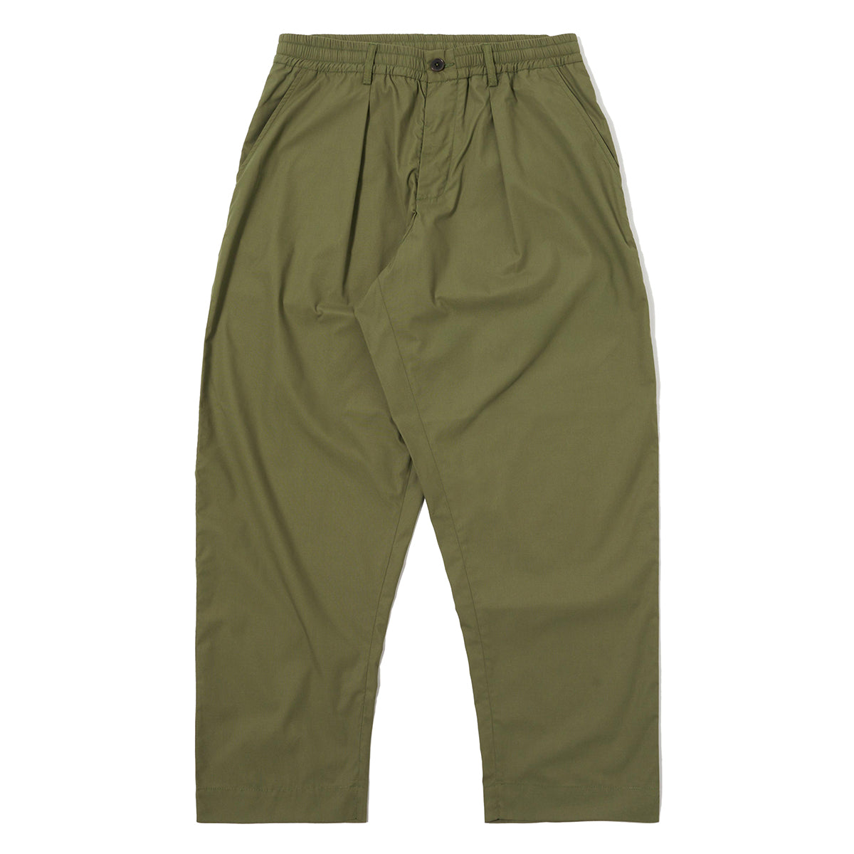 Pleated Track Pant - Olive Recycled Poly Tech