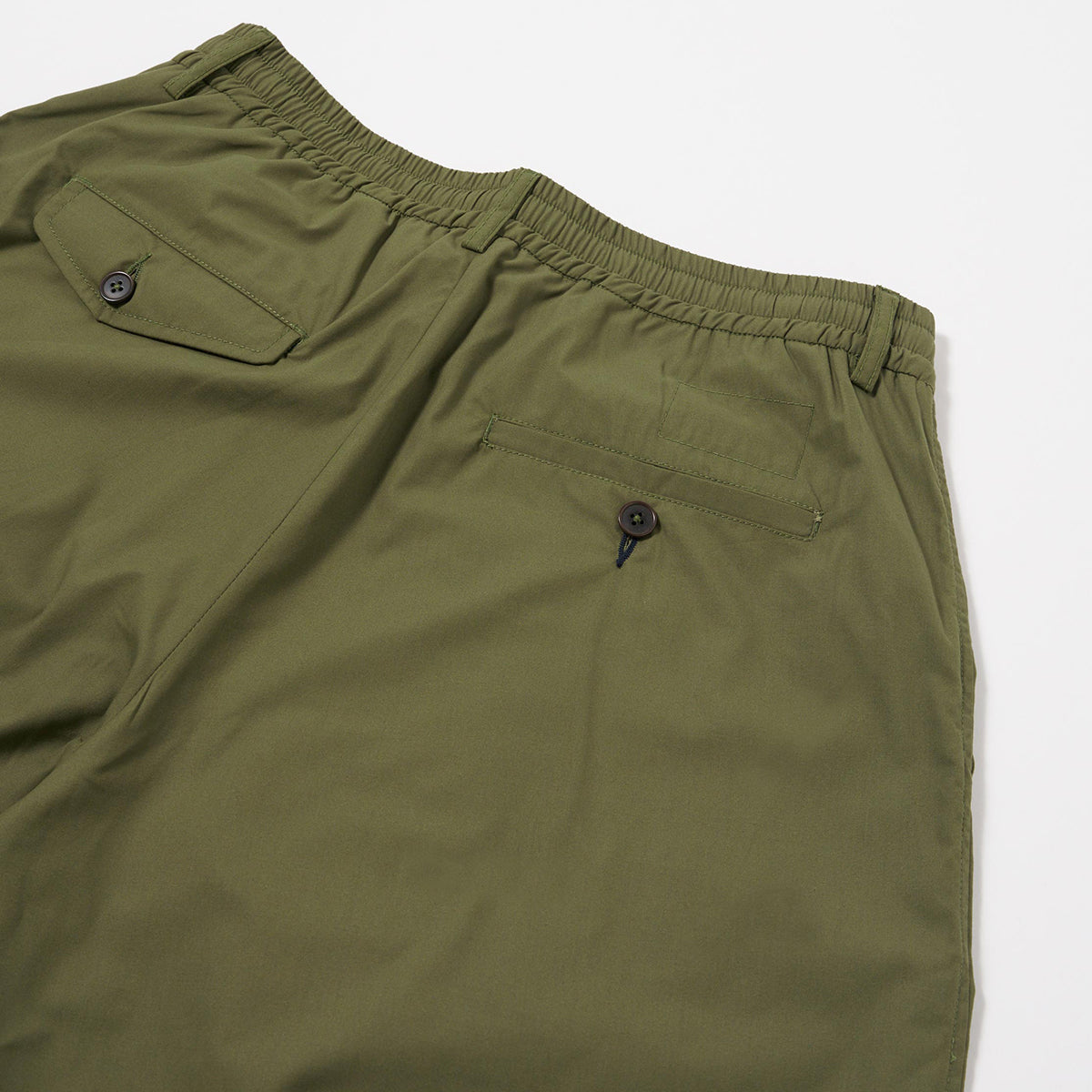 Pleated Track Pant - Olive Recycled Poly Tech