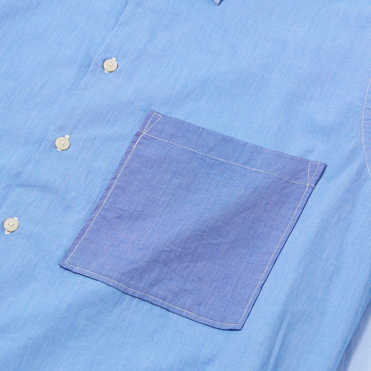 Mixed Square Pocket Shirt - Sky Blue Fil A Fil