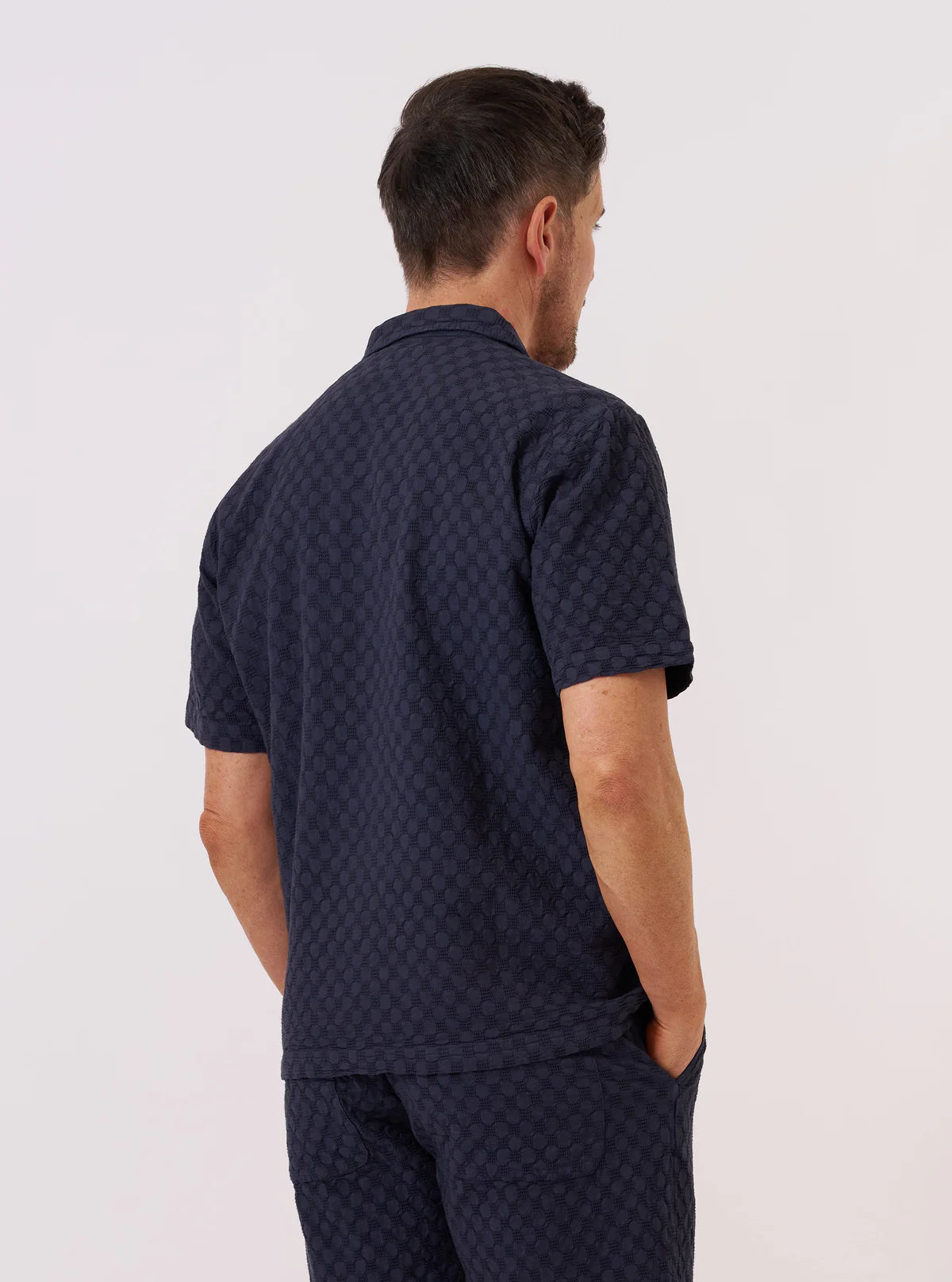 Road Shirt - Navy Dot Waffle