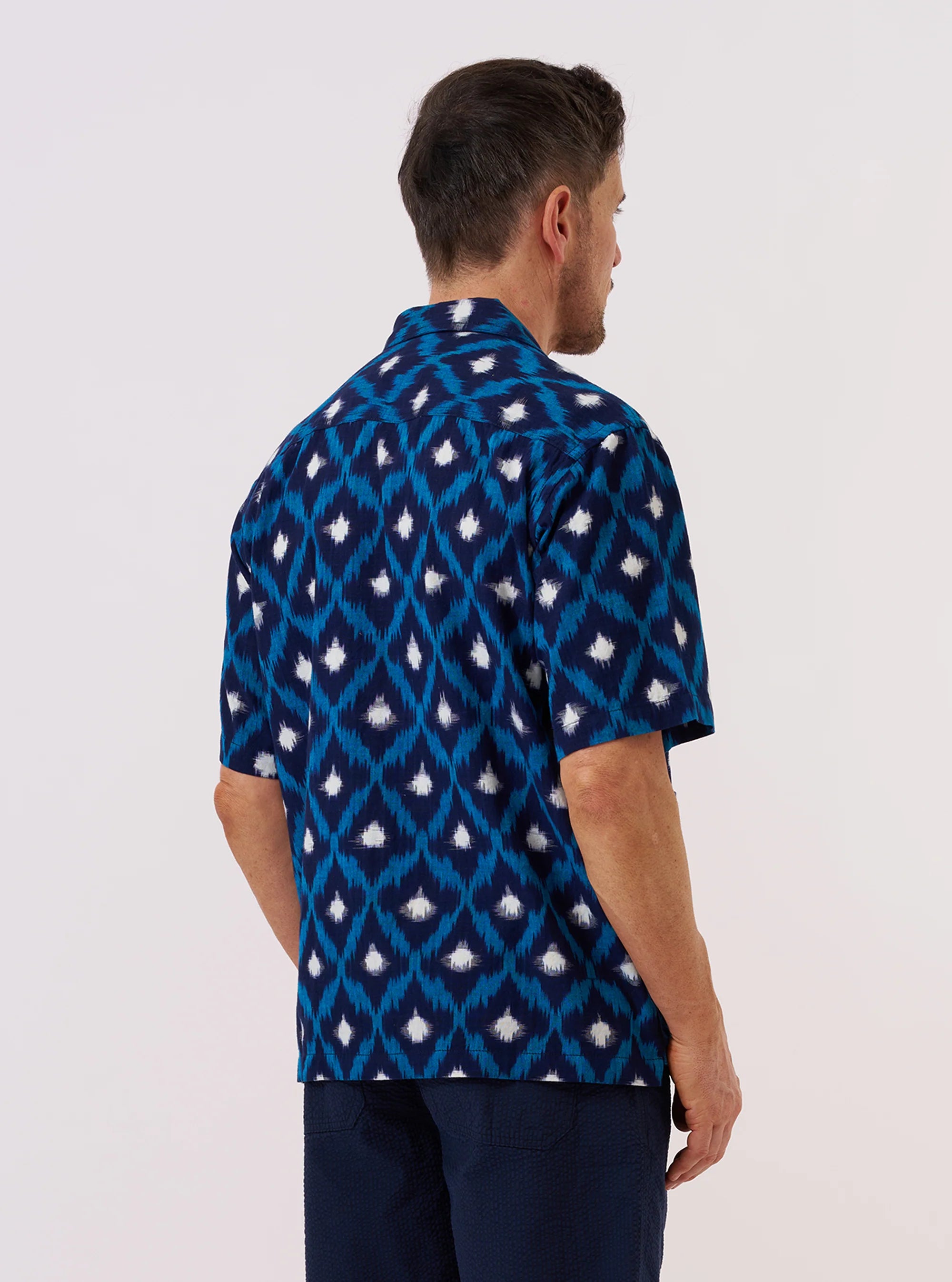 Deck Shirt - Indigo Diamond Ikat