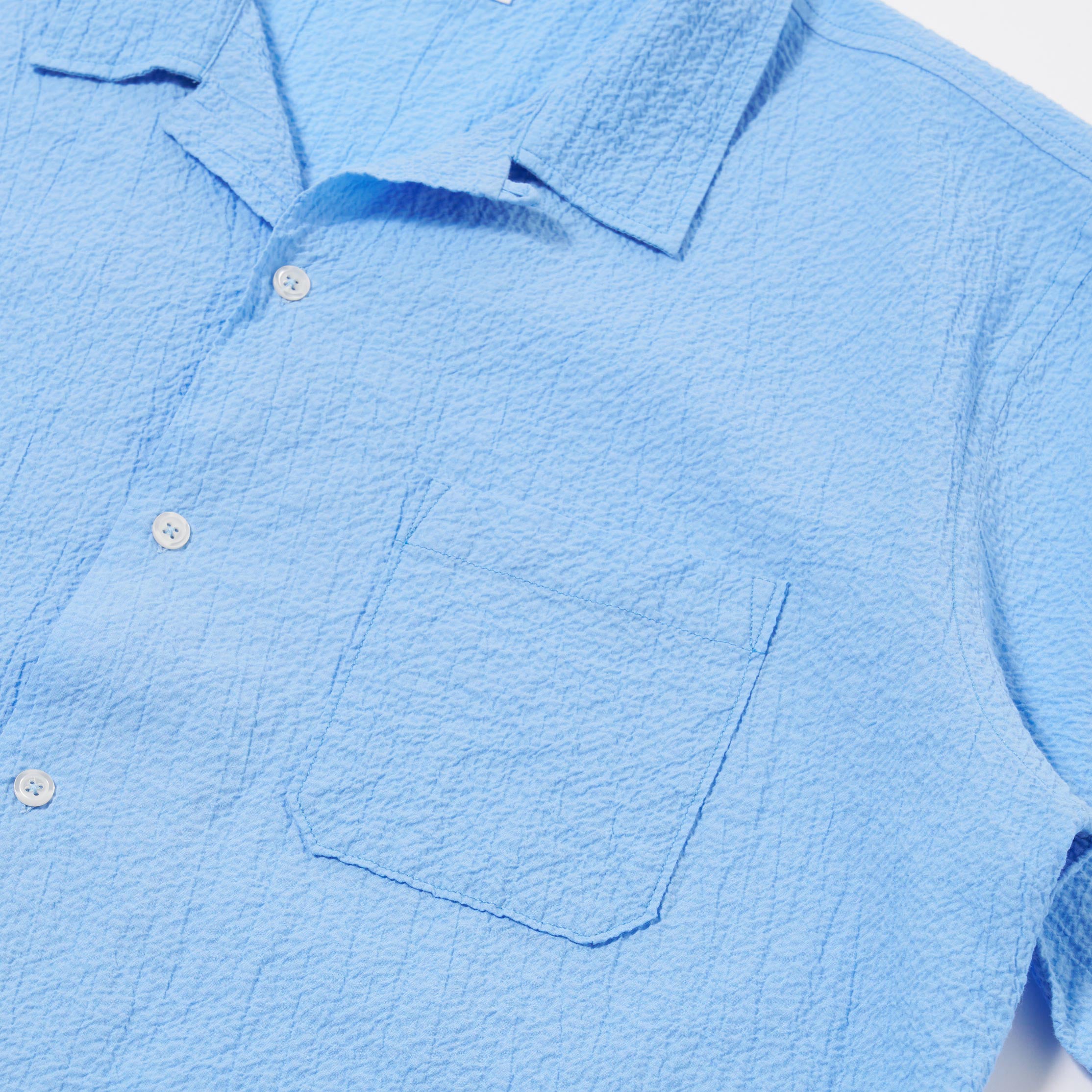 Road Shirt - Sky Blue Seersucker