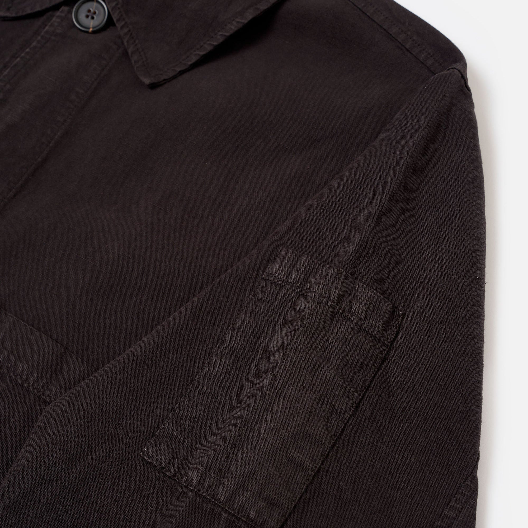 Coverall Jacket - Licorice Lyo Linen Mix